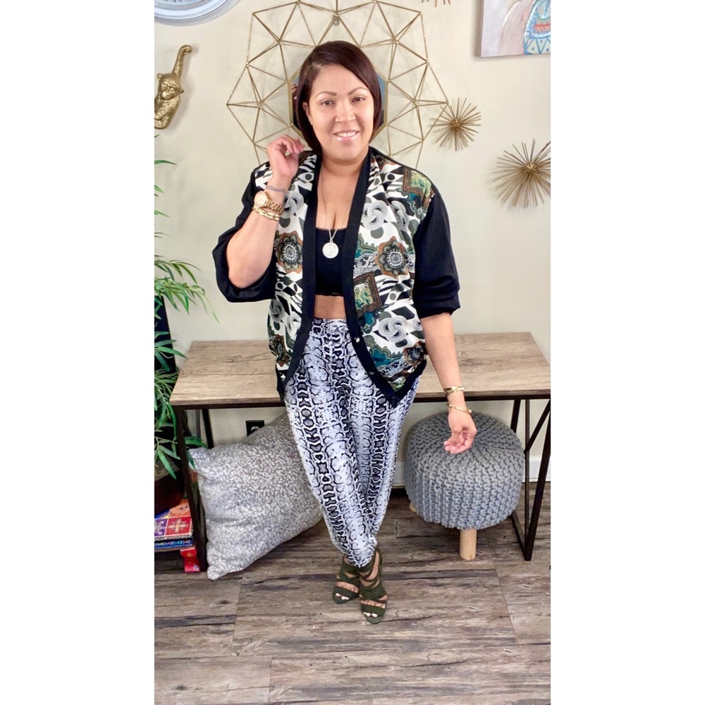 Vintage Abstract Print Jacket